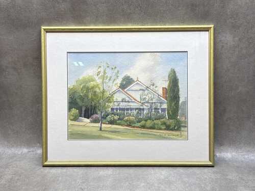 W. A. Goold, untitled Californian bungalow, 1997. Watercolour painting on paper