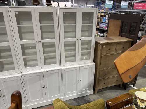 Two-piece timber display cabinet in white (right)