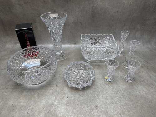 Crystal servingware and vases