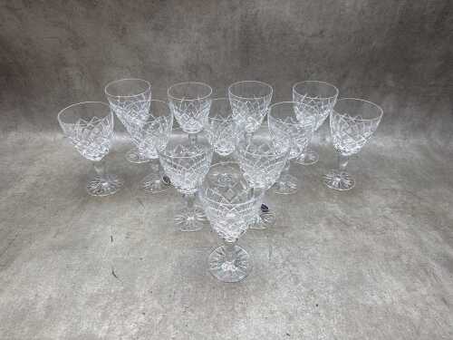 Bohemian crystal Set of 12 white wine glasses