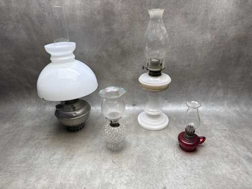 Four kerosene lamps