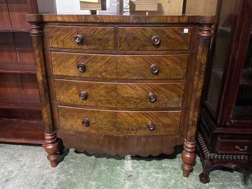 Georgian mahogany chest of five drawers
