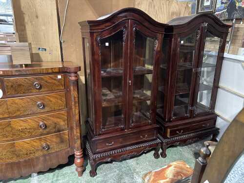 Chippendale-style display cabinet (left)