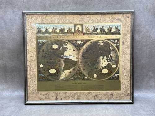 Blaeu foil-embossed world map