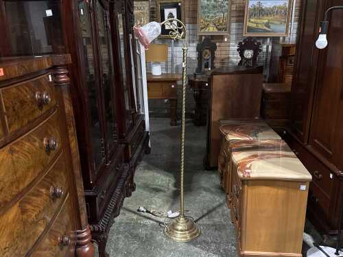 Vintage cast brass standard lamp