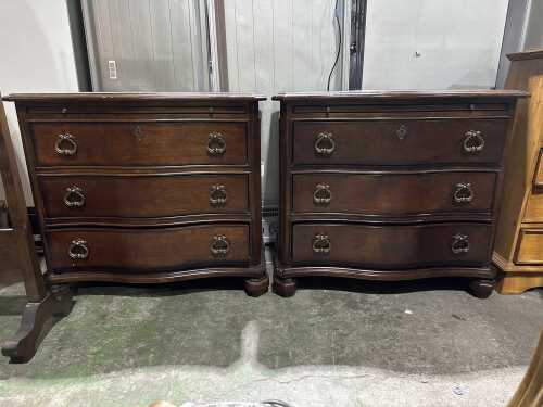 Pair of timber bedsides