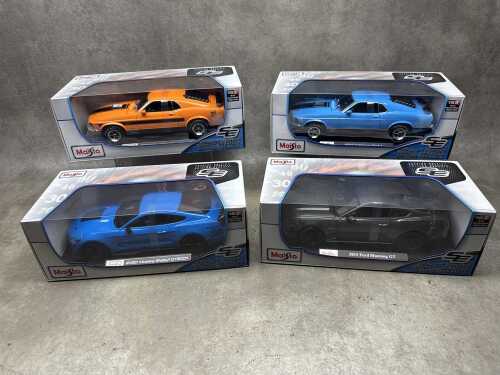 Four Maisto special edition 1:18 scale die-cast model Ford Mustang cars