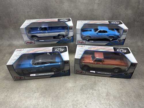 Four Maisto special edition 1:18 scale die-cast model Fords