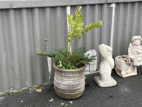 Cardboard plant in ceramic pot