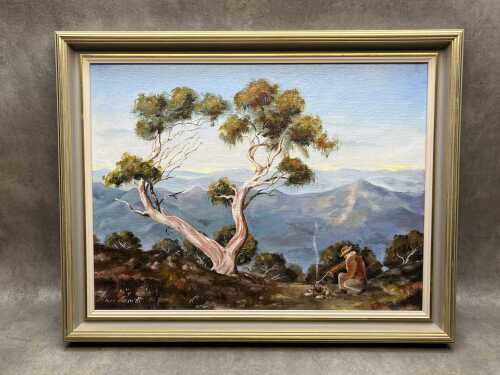 Alva Marsh, High Country 'Billy Tea', 1981. Oil painting on board