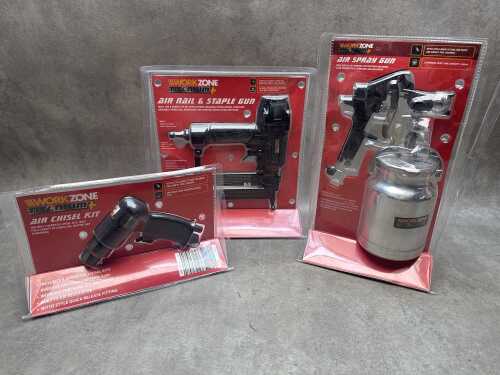 3 x New Workzone air tool sets