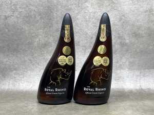 Two The Royal Rhino African Cream Liqueur Bottles