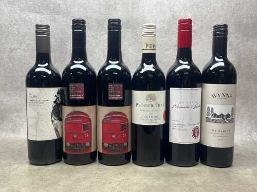 Mixed Cabernet Sauvignon, six bottles