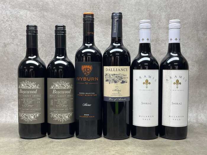 Mixed Shiraz, six bottles