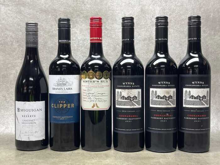Mixed Cabernet Sauvignon, six bottles