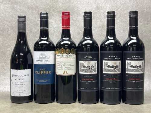 Mixed Cabernet Sauvignon, six bottles