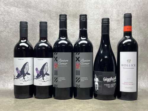 Mixed Cabernet Sauvignon, six bottles