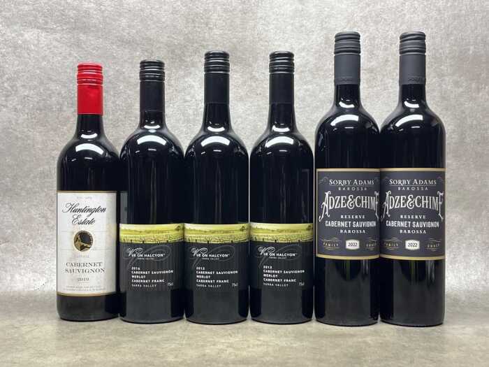 Mixed Cabernet Sauvignon, six bottles