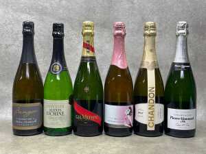 Mixed sparkling wine, six bottles