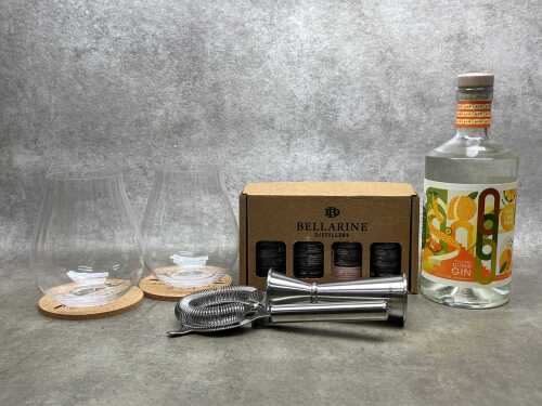 Gin and whisky, five bottles