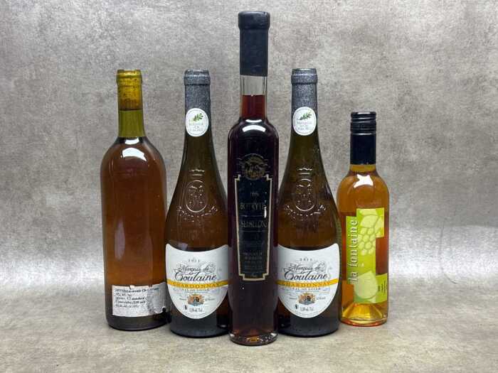 Mixed white wine, five bottles