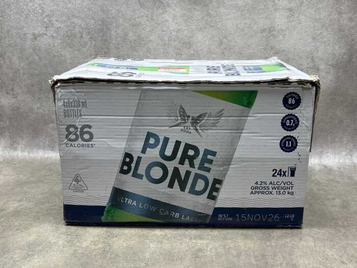 Pure Blonde ultra low carb lager, beer, 24 bottles