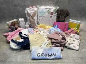 Group of baby girl clothes
