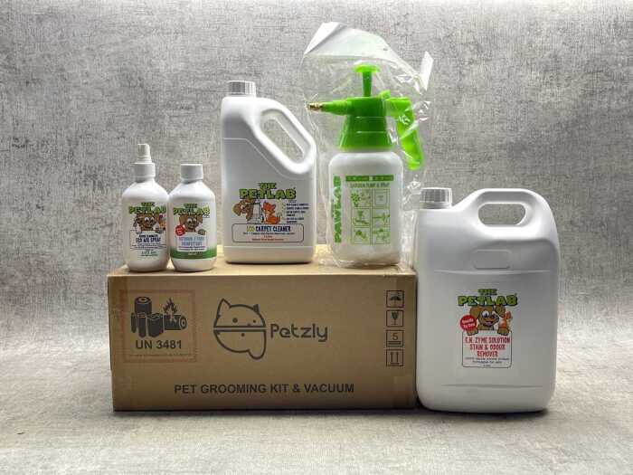 The Petlab products & Petzly grooming kit