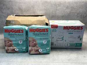 Group of Huggies nappies