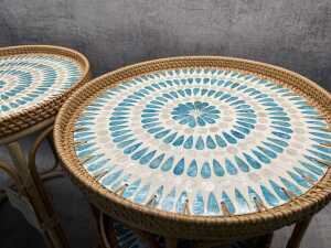 Set of 3 Whitsunday Boho side tables - 2