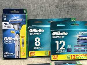 Group of Gillette Mach 3+ products - 2