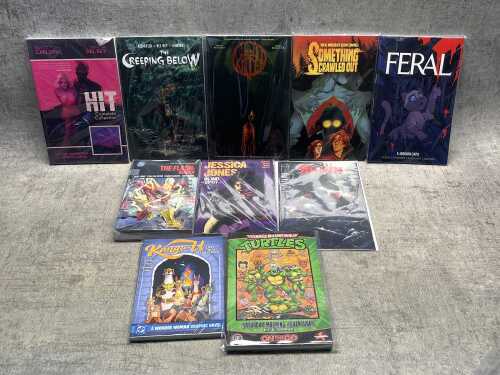 Group of graphic books