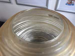 Translucent and furrowed glass-look resin orb vase - 2