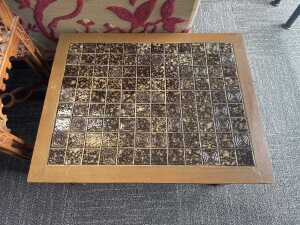Mid-century timber coffee table with tiled top - 2