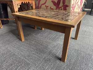 Mid-century timber coffee table with tiled top - 3