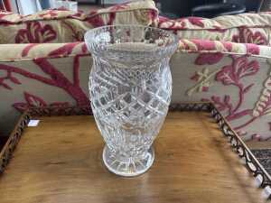 Cut crystal baluster-shaped vase