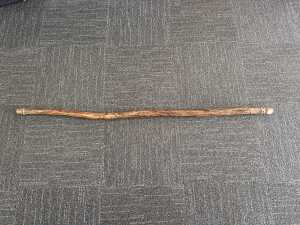 Jerome Lyons, carved timber rainstick with applied pewter lizard, 2004. - 2