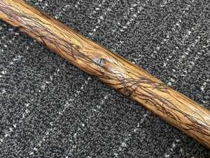 Jerome Lyons, carved timber rainstick with applied pewter lizard, 2004. - 5