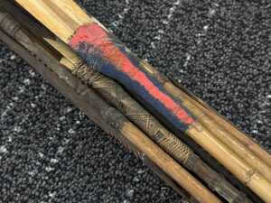 Collection of Papua New Guinea fishing spears with cane shafts and natural fibre bindings - 3
