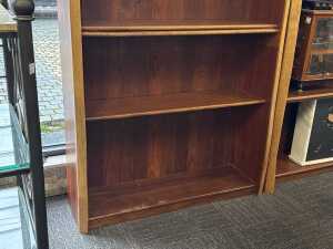 A contemporary live edge hardwood bookcase (left) - 3