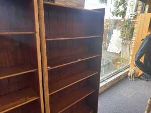 A contemporary live edge hardwood bookcase (right) - 2