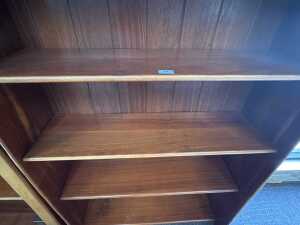A contemporary live edge hardwood bookcase (right) - 3