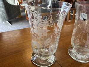 Pair of Villeroy & Boch hurricane glass vases - 2