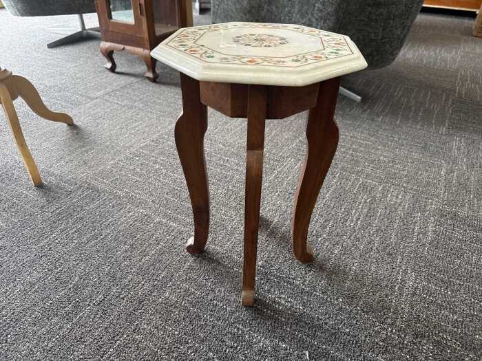 Pietra Dura marble top pedestal table