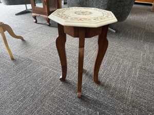 Pietra Dura marble top pedestal table