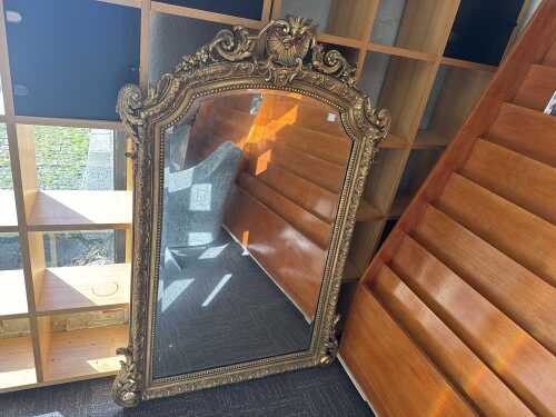 Ornate gilt wall bevelled edge mirror