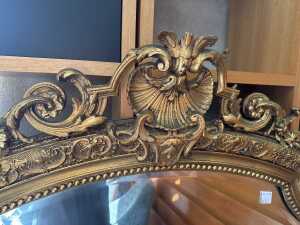Ornate gilt wall bevelled edge mirror - 2