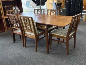 1970s Avalon teak extension seven-piece dining suite