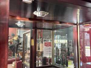 Rosewood timber display cabinet with glass doors (excluding items in cabinet) - 4