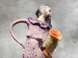 Robyn Lees 'Painted Lady' ceramic figural teapot - 2